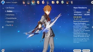 TARTAGLIA + XIAO + AQUA SIMULACRA + LANÇA DE JADE - Genshin Impact