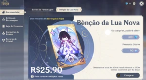 Columbina C6 + Biss, Zibai + Biss,Ineffa C1 - 50 Dias Benção - Genshin Impact