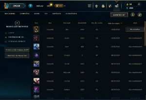 Diamante 4 ( ex mestre ) com 35 Champs e 4 Skins - League of Legends LOL