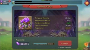 Conta 16M poder com 122 mil gemas - Lords Mobile