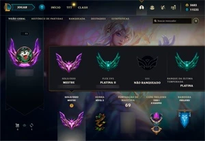Conta Mestre - League of Legends LOL