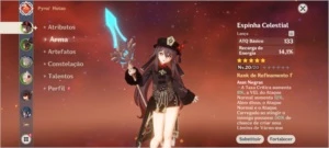 Conta com Hutao + espinha celestial AR 12 - Genshin Impact