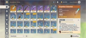 Conta com Hutao + espinha celestial AR 12 - Genshin Impact