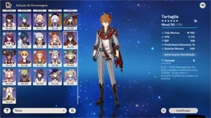 Conta de Genshin Impact 11 personagens 5* 7 armas 5*