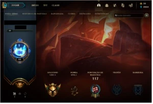 Conta League of Legends Ouro II, 55 campeões, Skins caras LOL
