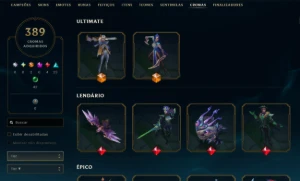 Conta league of legends 474 skins e 1700 reais gastos LOL