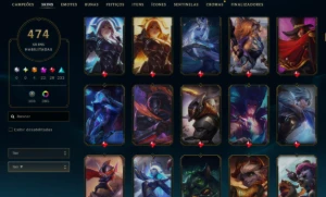Conta league of legends 474 skins e 1700 reais gastos LOL