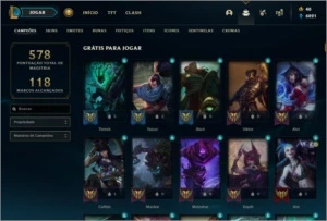 Conta LoL Gold IV  157 SKINS - League of Legends