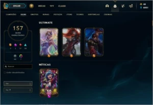 Conta LoL Gold IV  157 SKINS - League of Legends