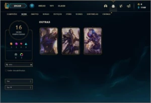 Conta unranked ( ex platina ) com 16 skins e 38 champs - League of Legends LOL