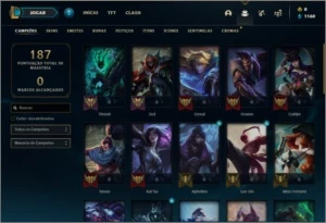 Conta unranked ( ex platina ) com 16 skins e 38 champs - League of Legends LOL