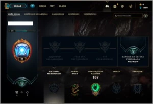 Conta unranked ( ex platina ) com 16 skins e 38 champs - League of Legends LOL