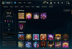 Conta prata 4 com 150 Champs e 147 Skins  ( MAIN SUPORTE ) - League of Legends LOL