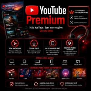 Youtube Premium Mensal | Link Convite | Assinatura Oficial - Assinaturas e Premium