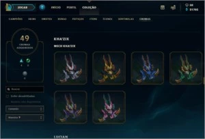 Conta League of Legends 267 skins LOL