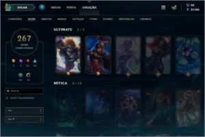 Conta League of Legends 267 skins LOL