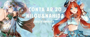 ✨ Genshin Impact Conta Com Nilou + Nahida + Klee Ar20 ✨