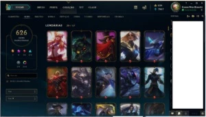 Conta League of Legends - Full Champion - 626 Skins LOL