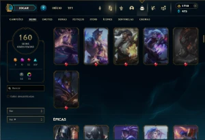 Bronze 4 com 150 Champs e 160 Skins + 1700 RP - League of Legends LOL