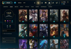 Bronze 4 com 150 Champs e 160 Skins + 1700 RP - League of Legends LOL