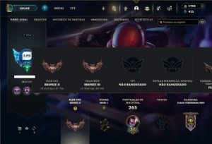 Bronze 4 com 150 Champs e 160 Skins + 1700 RP - League of Legends LOL