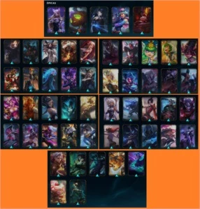 CONTA LEAGUE OF LEGENDS C/ VARIAS SKINS PRESTIGIO LOL