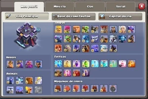 CV15 BEM UPADO, 31 SKINS DE HERÓIS E VÁRIOS ITENS - Clash of Clans