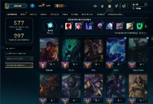 Conta Platina 1 com todos os Champs e 99 skins +2 Prestigios - League of Legends LOL