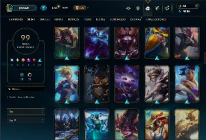 Conta Platina 1 com todos os Champs e 99 skins +2 Prestigios - League of Legends LOL
