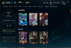 Conta Platina 1 com todos os Champs e 99 skins +2 Prestigios - League of Legends LOL