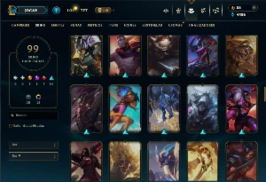 Conta Platina 1 com todos os Champs e 99 skins +2 Prestigios - League of Legends LOL