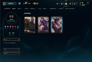 Conta Platina 1 com todos os Champs e 99 skins +2 Prestigios - League of Legends LOL