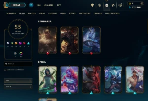 CONTA PRÓPRIA FULL ACESSO PLATINA IV - LEAGUE OF LEGENDS LOL