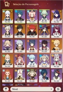 CONTA GENSHIN IMPACT ARR 55 CONTENDO 5 PERSONAGENS T5