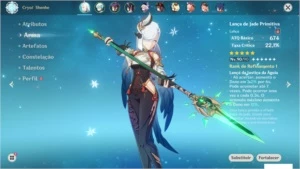 AR 55 HUTAO (c1), LANÇA DE JADE, SHENHE +4 CINCO ESTRELAS - Genshin Impact