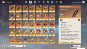 AR 55 HUTAO (c1), LANÇA DE JADE, SHENHE +4 CINCO ESTRELAS - Genshin Impact