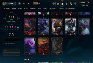 Unranked com TODOS os Champs e 311 Skins ( ADC / MID / JG ) - League of Legends LOL