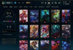 Unranked com TODOS os Champs e 311 Skins ( ADC / MID / JG ) - League of Legends LOL