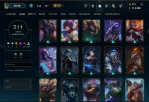 Unranked com TODOS os Champs e 311 Skins ( ADC / MID / JG ) - League of Legends LOL