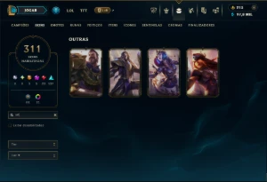 Unranked com TODOS os Champs e 311 Skins ( ADC / MID / JG ) - League of Legends LOL