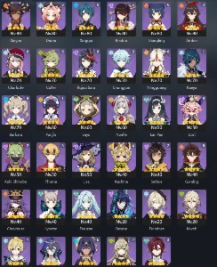 Ar60-Furina c6/Xilonen c6/Chiori c3/Raiden c3+diamante - Genshin Impact