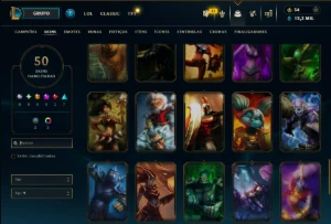 Ouro 4 com 55 Champs e 50 Skins ( ADC / SUP ) - League of Legends LOL