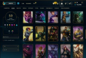 Ouro 4 com 55 Champs e 50 Skins ( ADC / SUP ) - League of Legends LOL