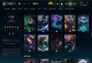 Bronze 2 com TODOS os Champs e 120 Skins ( MID / JG ) - League of Legends LOL