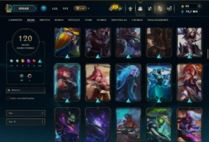 Bronze 2 com TODOS os Champs e 120 Skins ( MID / JG ) - League of Legends LOL