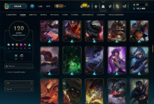 Bronze 2 com TODOS os Champs e 120 Skins ( MID / JG ) - League of Legends LOL