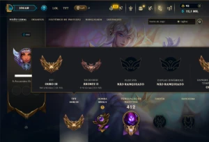 Bronze 2 com TODOS os Champs e 120 Skins ( MID / JG ) - League of Legends LOL