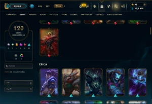 Bronze 2 com TODOS os Champs e 120 Skins ( MID / JG ) - League of Legends LOL