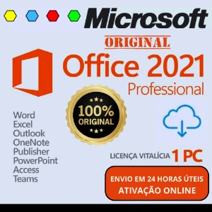 PACOTE Office 2021 Pro Plus Licença Original e Vitalícia 🔑 - Softwares e Licenças