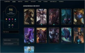 Conta Plat 3 100+champs 96 skins 2 skins ultimate - League of Legends LOL